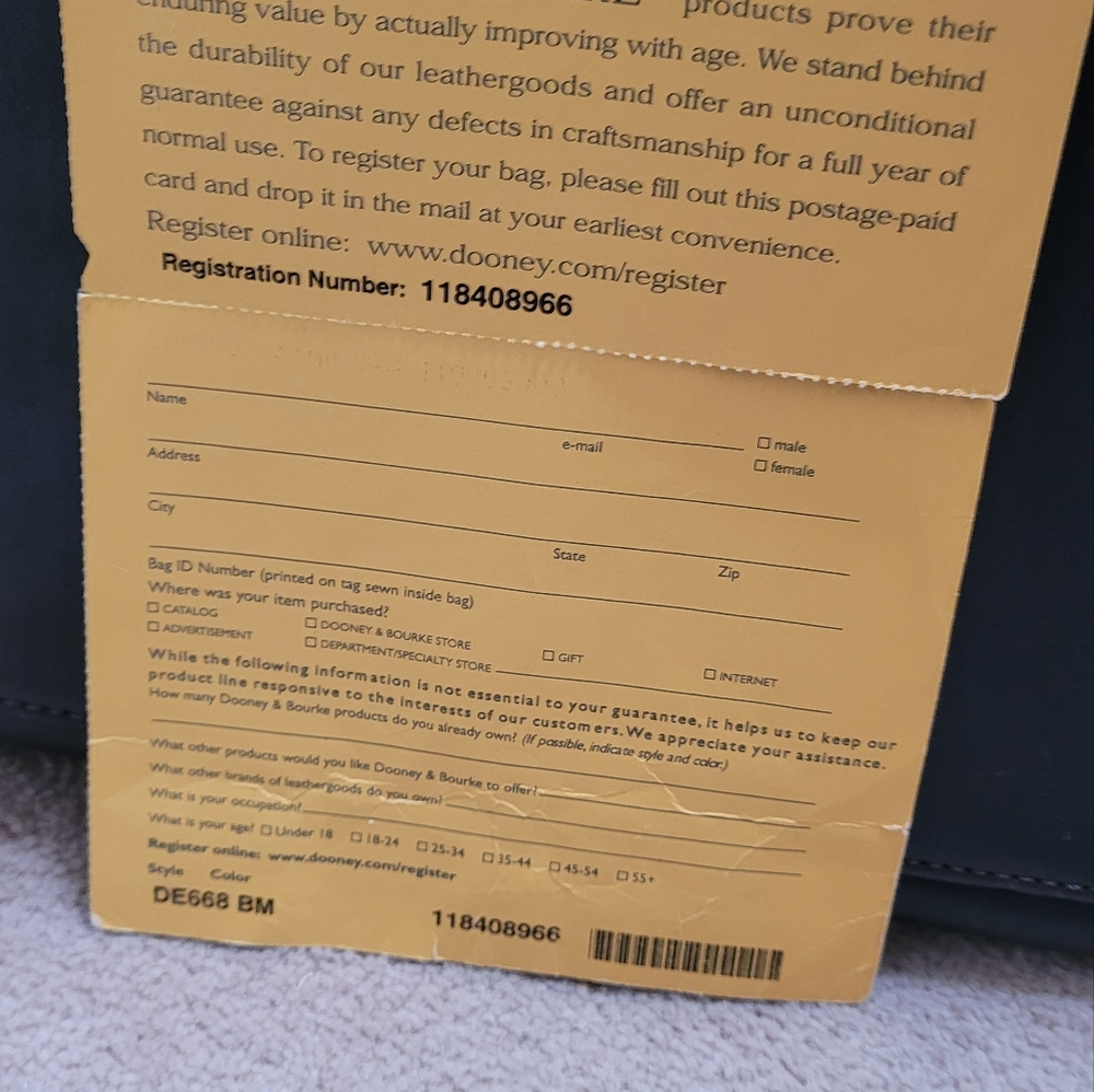 Classic Black and Brown Leather Dooney & BourkeBag  As Is Nail Polish On Inside - Picture 8 of 13